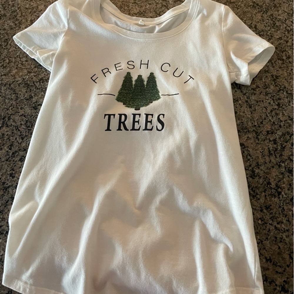 Maurices White Tee with Green Tree Graphic